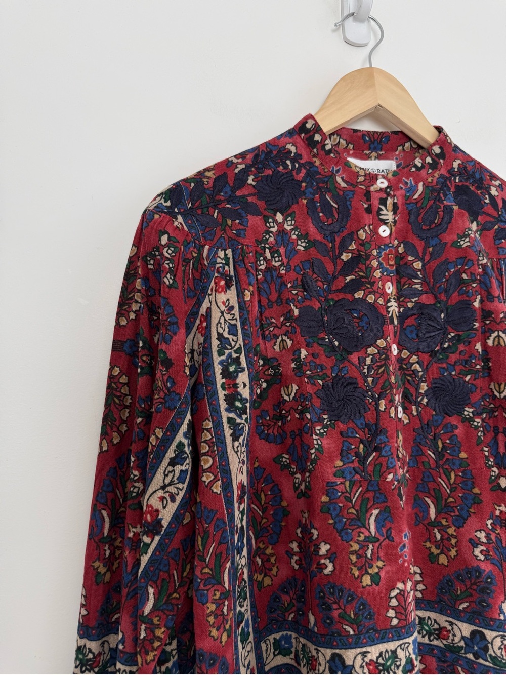 Antik Batik Tamir Embroidered Cotton Crepe Blouse - Picture 6 of 12